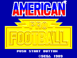 American Pro Football title screen for Sega Master System